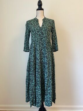 Madewell Women's Green Floral Midi Dress